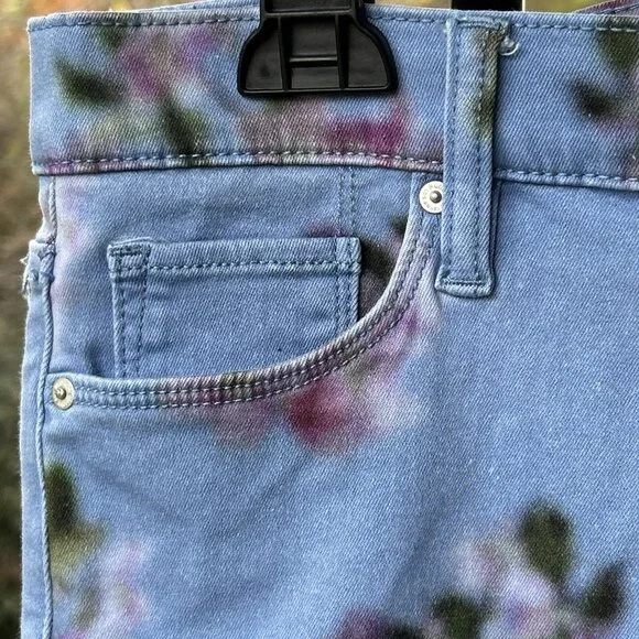 Hudson Barbara High Waist Skinny Ankle Jeans Pant Blue Blurred Floral USA Sz 28 - Picture 8 of 16